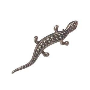 Vintage Gold Tone Lizard Brooch Pin Reptile Animal Hong Kong‎ Jewelry Gift